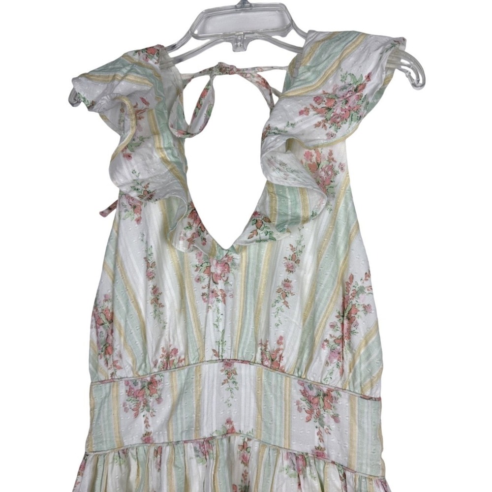 Tularosa Floral Mini Dress Small Ruffle Cottagecore Coquette Pastel Sundress - Picture 2 of 9